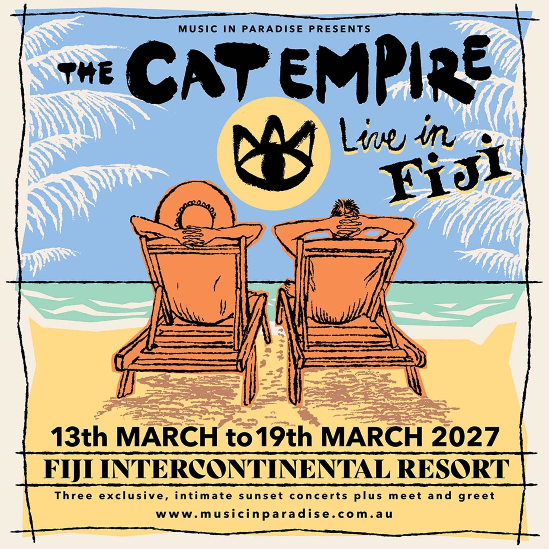 The Cat Empire Fiji 2027 event poster