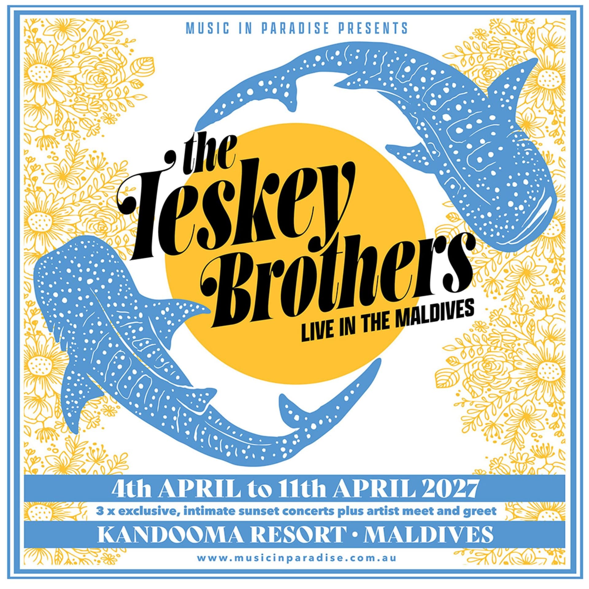 The Teskey Brothers Maldives 2027 event poster
