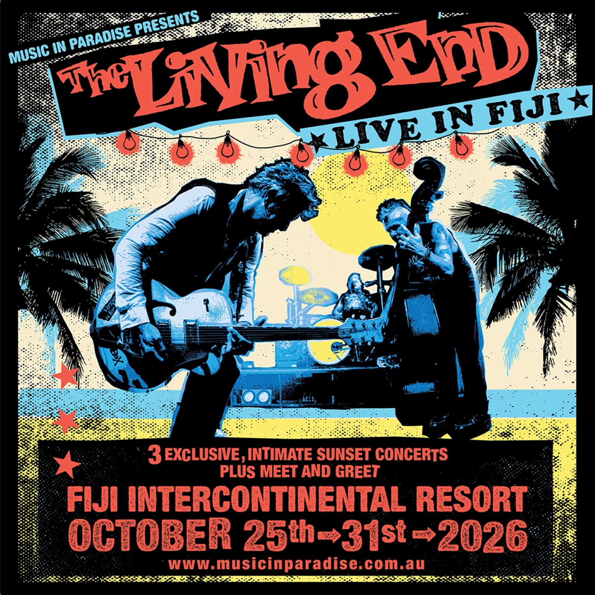 The Living End Fiji 2026 event poster